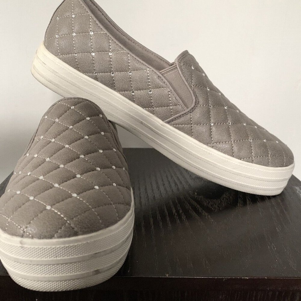 Skecher Street Double UP Womens US 8.5 gray with Rhinestone